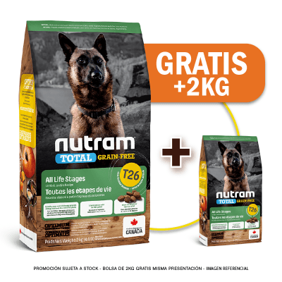 Promo T26 Nutram Total Grain - Free Allergy Lamb Dog 11.4 Kg + 2 Kg de regalo