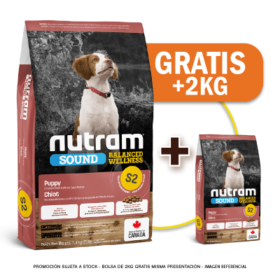 Promo S2 Nutram Sound Puppy 11.4 Kg + 2 kilos de regalo