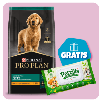 Promo Pro Plan Cachorro Razas Medianas 15 Kg + Toallitas Húmedas Gratis1