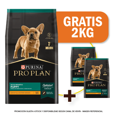 Pack Pro Plan Cachorro Razas Pequeñas 7.5 Kg + 2kg de regalo