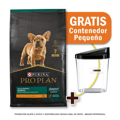 Pack Pro Plan Cachorro Razas Pequeñas 3 Kg + Contenedor GRATIS