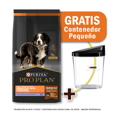 Pack Pro Plan cachorro cordero Sensitive Skin 3 Kg + Contenedor GRATIS