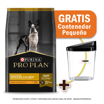 Pack Pro Plan reduced calorie razas pequeñas 3 Kg + Contenedor GRATIS