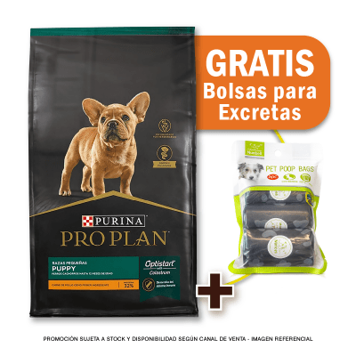 Pack Pro Plan Cachorro Razas Pequeñas 7.5 Kg + Bolsas para Excretas Gratis