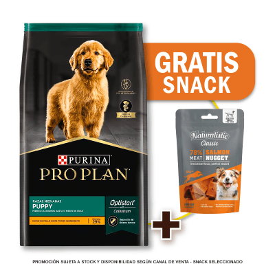 Pack Pro Plan Cachorro Razas Medianas 15 Kg + Snack de Regalo