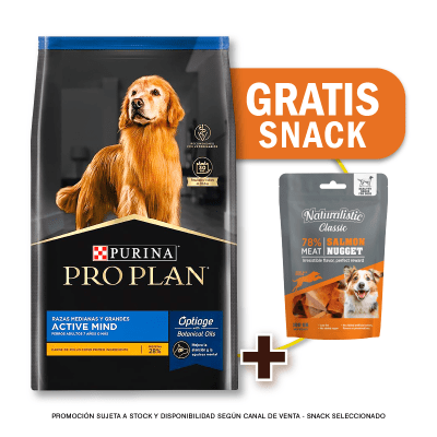 Pack Pro Plan Active Mind Razas Medianas y Grandes 15 Kg + Snack de Regalo
