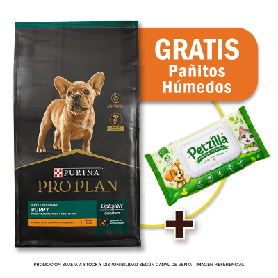 Pack Pro Plan Cachorro Razas Pequeñas 7.5 Kg + Toallitas Húmedas Gratis