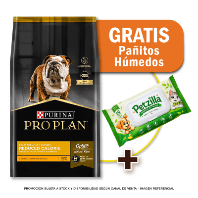 Pack Pro Plan Reduced Calorie Razas Medianas y Grandes 12 Kg + Toallitas húmedas Gratis