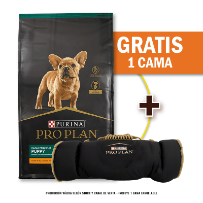 Pack Pro Plan Cachorro Razas Pequeñas 7.5 Kg + Cama Enrollable Gratis