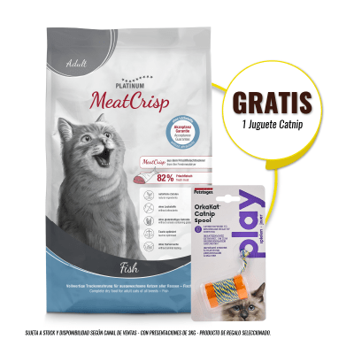Pack Platinum MeatCrisp cat adult Fish 3 Kg + Juguete de regalo