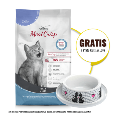 Pack Platinum MeatCrisp Kitten Fish 3 Kg + Plato de regalo