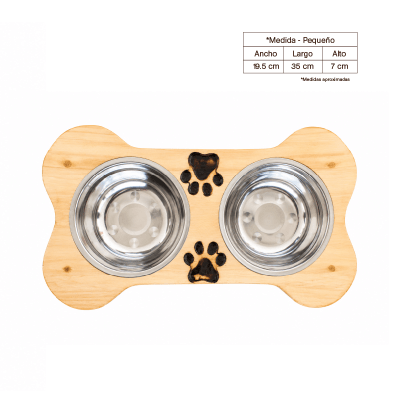 Ottos Plato doble de madera modelo alto tamaño pequeño