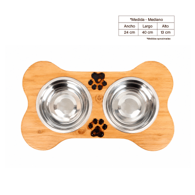 Ottos Plato doble de madera modelo alto tamaño mediano