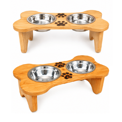 Ottos Plato doble de madera modelo alto tamaño mediano