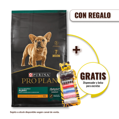 Pack Pro Plan Cachorro Razas Pequeñas 7.5 Kg + Dispensador y Bolsas para Excretas Gratis