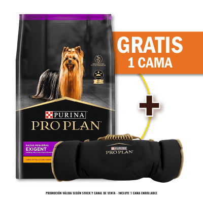 Pack Pro Plan Exigent Dog Small Breed 7.5 Kg + Cama Enrollable Gratis