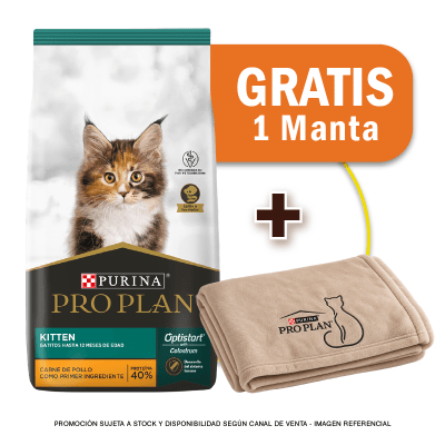 Pack Pro Plan Kitten 7.5 Kg + Manta GRATIS
