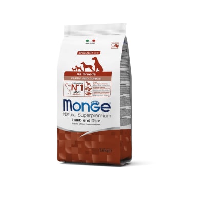 Monge canine puppy cordero y arroz 2.5 Kg