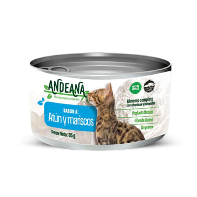 Andeana alimento para gato atún y mariscos 85 gr