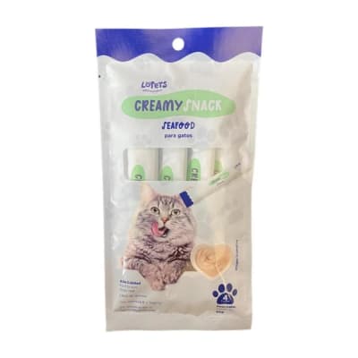 Lopets creamy snacks seafood 60 gr (paquete contiene 4 tubos de 15 gr c/u)