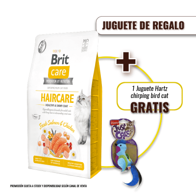 Brit Care Cat Haircare Healthy & Shiny Coat 7kg + Juguete GRATIS