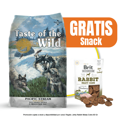 Pack Taste Of The Wild Pacific Stream Puppy 12.2 Kg + Snack gratis