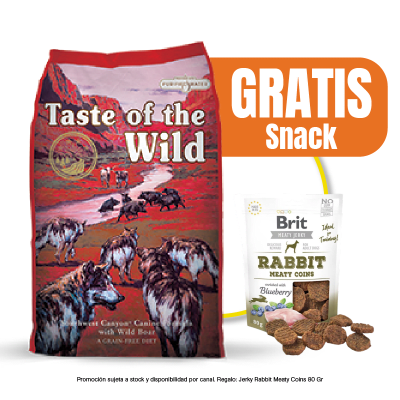 Pack Taste of the wild Southwest Canyon Canine Jabali 12.2 Kg + Snack gratis