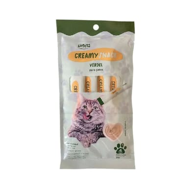 Lopets creamy snacks verdel 60 gr (paquete contiene 4 tubos de 15 gr c/u)