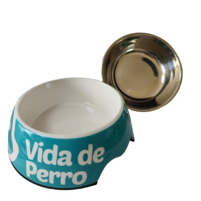 Pet Show plato vida de perro color celeste