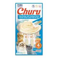 Snacks Churu atun con sabor a marisco (1 paquete contiene 4 tubos)