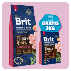 Promo Brit Premium By Nature Junior Large 15 Kg + 3 kilos de regalo