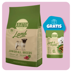 Promo Araton dog Junior Lamb All Breeds 3 Kg + Pouch de Regalo