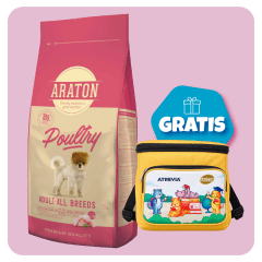 Promo Araton dog adulto Poultry all breeds 15 Kg + Lonchera Gratis