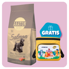 Promo Araton dog adulto salmon All Breeds 15 Kg + Lonchera Gratis