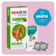 Promo Bravecto (10 -20) Kg + 2 pastillas Endal
