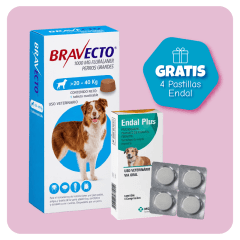 Promo Bravecto (20 - 40 ) Kg + 4 pastillas Endal