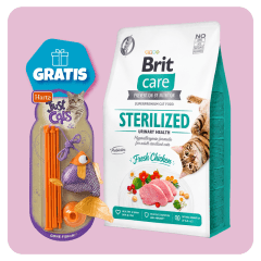 Promo Brit Care Cat Sterilized Urinary Health 2 Kg + Juguete Hartz Gone Fishing de regalo