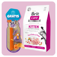 Promo Brit Care Cat Kitten Healthy Growth & Development 2 Kg + Juguete Hartz Gone Fishing de regalo