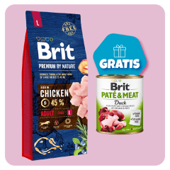 Promo Brit Premium Adult Large 15kg + Brit Pate & Meat Duck 800gr