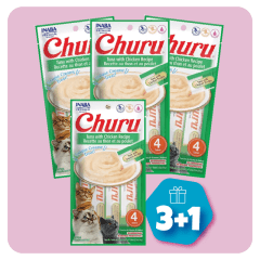 Promo Snacks Churu de atún y pollo (4 unidades) (3+1)