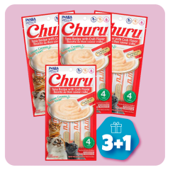 Promo Snacks Churu de atún con sabor a cangrejo (1 paquete contiene 4 tubos) (3+1)