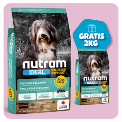 Promo Nutram I20 Sensitive Skin Coat & Stomach Dog 11.4 Kg + 2 kg de regalo