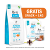 Pack Brit Care GF Junior Large Breed Salmon & Potato 12 Kg + 1kg GRATIS + Snack1