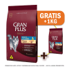 Pack Gran Plus Gato adulto castrado pollo y arroz 10 Kg + 1 Kilo de Regalo1