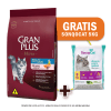 Gran Plus Gato adulto castrado salmón y arroz 3 Kg + Arena Sonqocat 5Kg de Regalo1