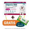 Pack Simparica Trio (2.5 - 5 Kg) x 3 tabletas + Pañitos Húmedos y Plato GRATIS1
