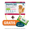 Pack Simparica Trio (20 a 40 Kg) x 3 tabletas + Pañitos Húmedos y Plato GRATIS1