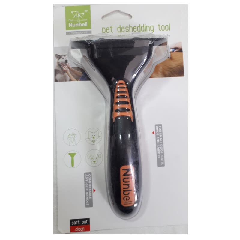 Nunbell Pet Deshedding Tool . Cepillo deslanador tamaño mediano