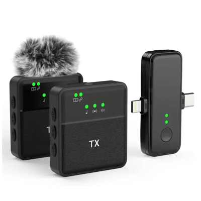 Micrófono 2 en 1 Lavalier Inalámbrico Tipo C y Iphone F15-2