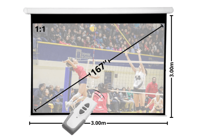 Telon Mural Electric Premium Malik 3.00m x 3.00m (167 pulg Diagonal) 1:1 con C/R